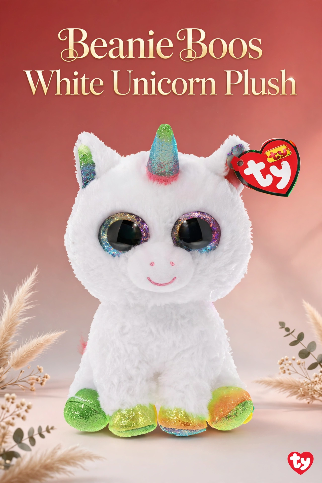 Ty Beanie Boos White Unicorn Plush