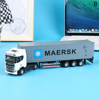 Thumbnail for 1:36 Pull Back Scale Diecast Container Truck With Light And Sound