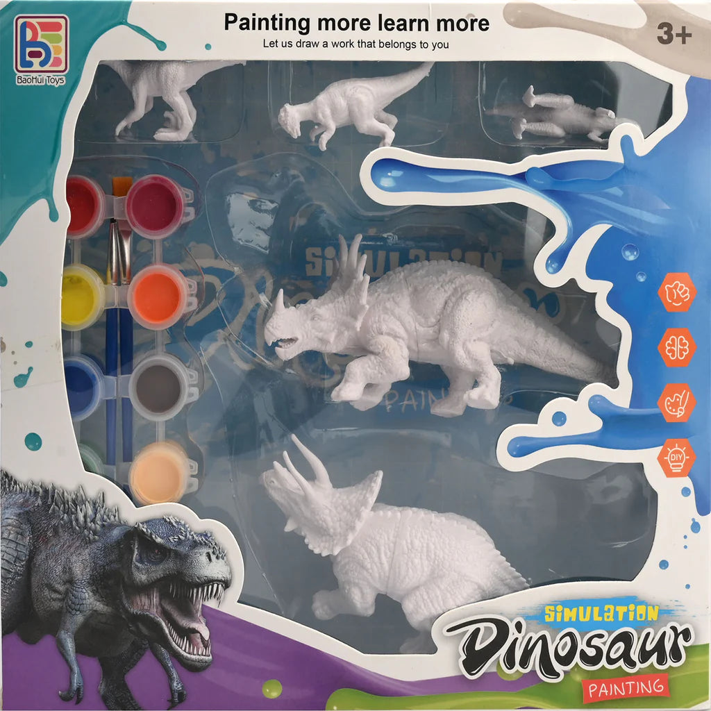 5Pcs Dinosaur Painting Set With 12 Color