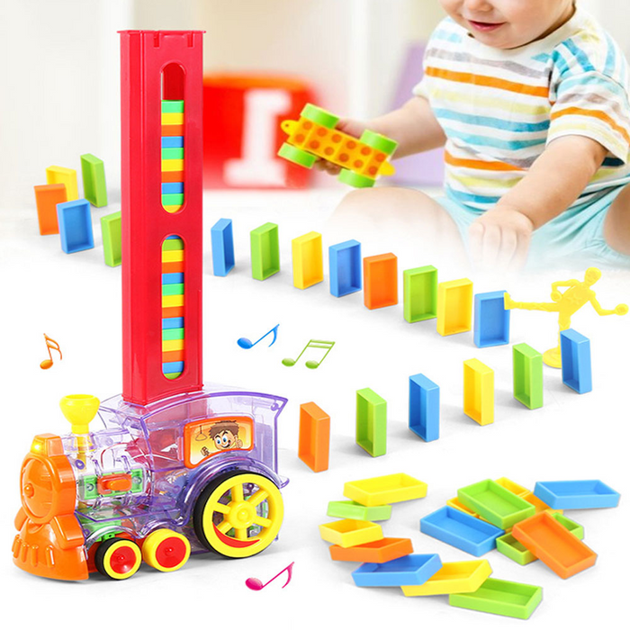 60Pcs Dominoes Blocks Set Electric Train