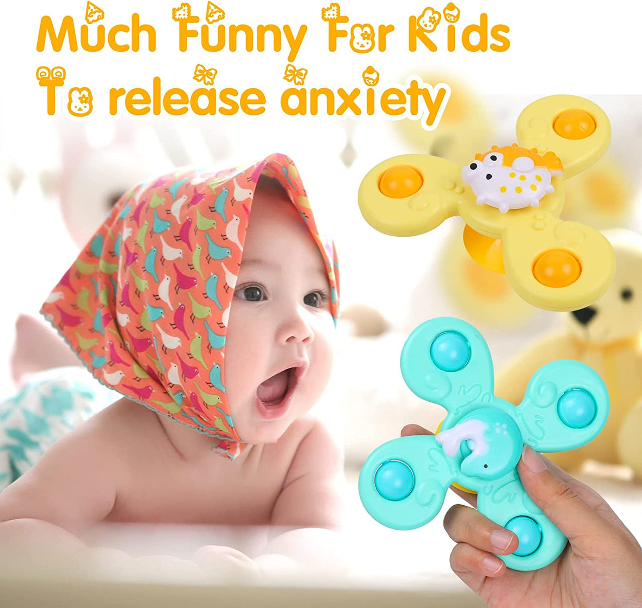 Pack of 3 New Born Baby Rattle Spinners