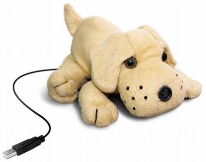cute and plush dog shaped webcam