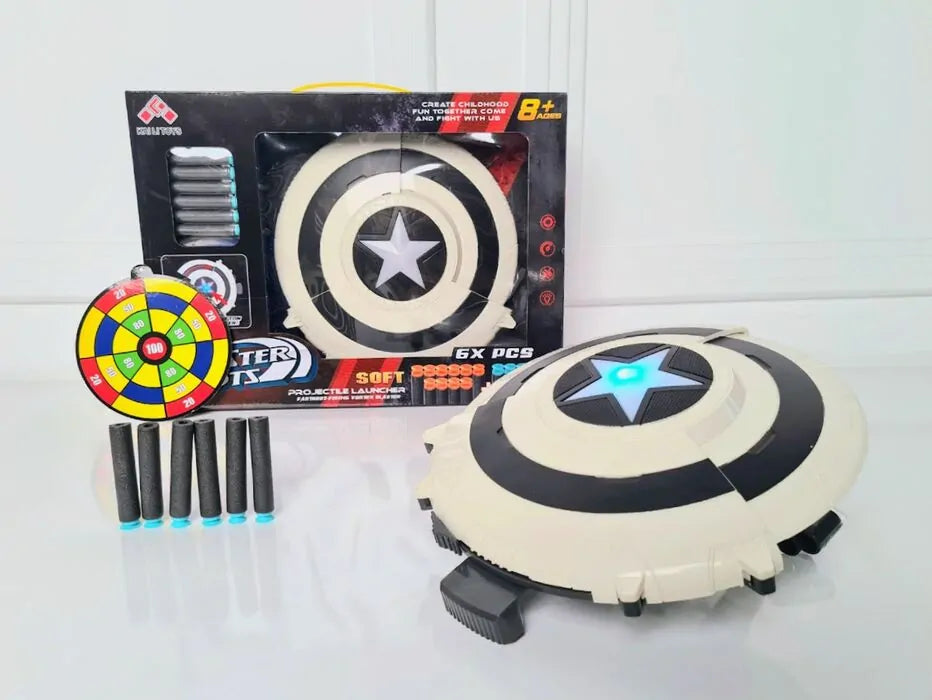 Captain America's Shield Launcher With Soft Bullets