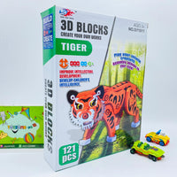 Thumbnail for 121 pieces 3d tiger puzzle blocks