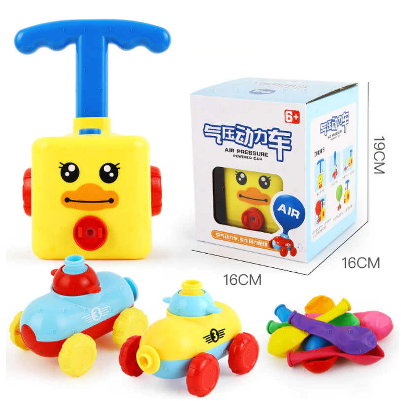 air powered hand push balloon car