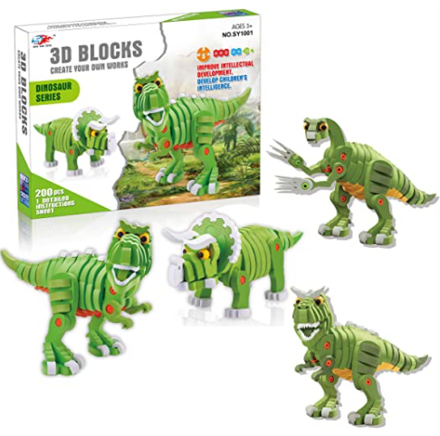 200 pieces 3d dinosaur series puzzle blocks