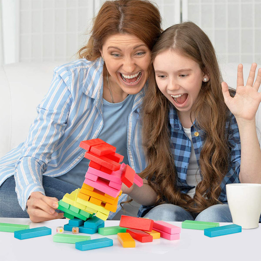 48pcs rainbow wooden colorful blocks tzp1