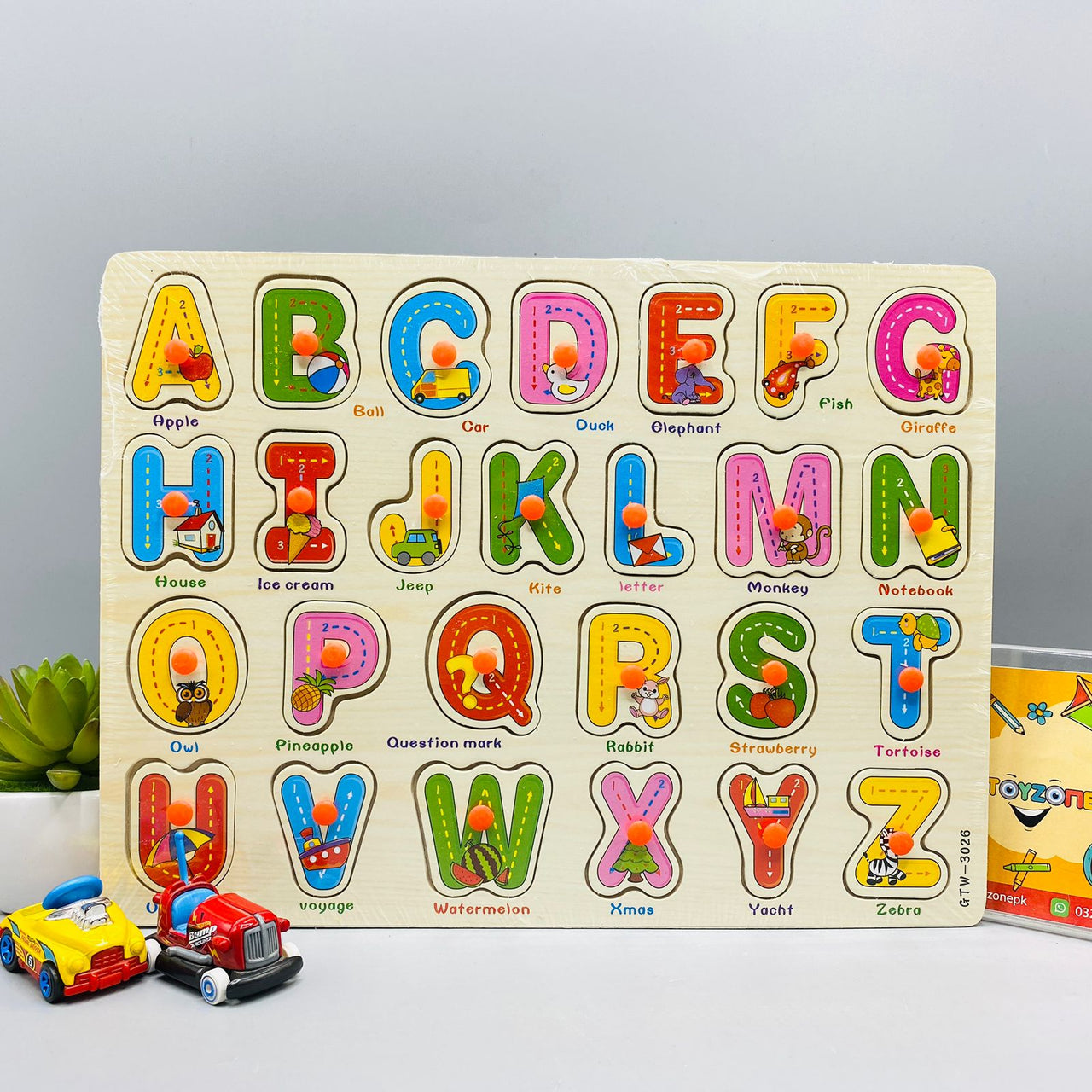 26 alphabets learning block puzzle toy