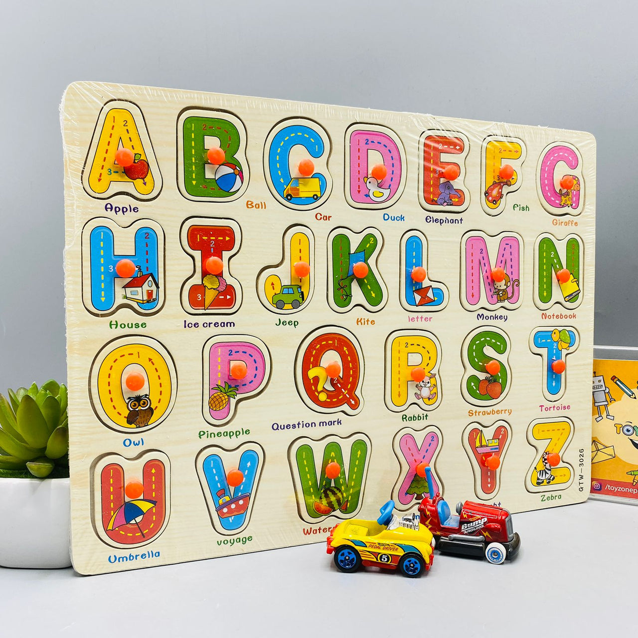 26 alphabets learning block puzzle toy