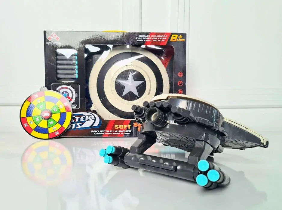 Captain America's Shield Launcher With Soft Bullets