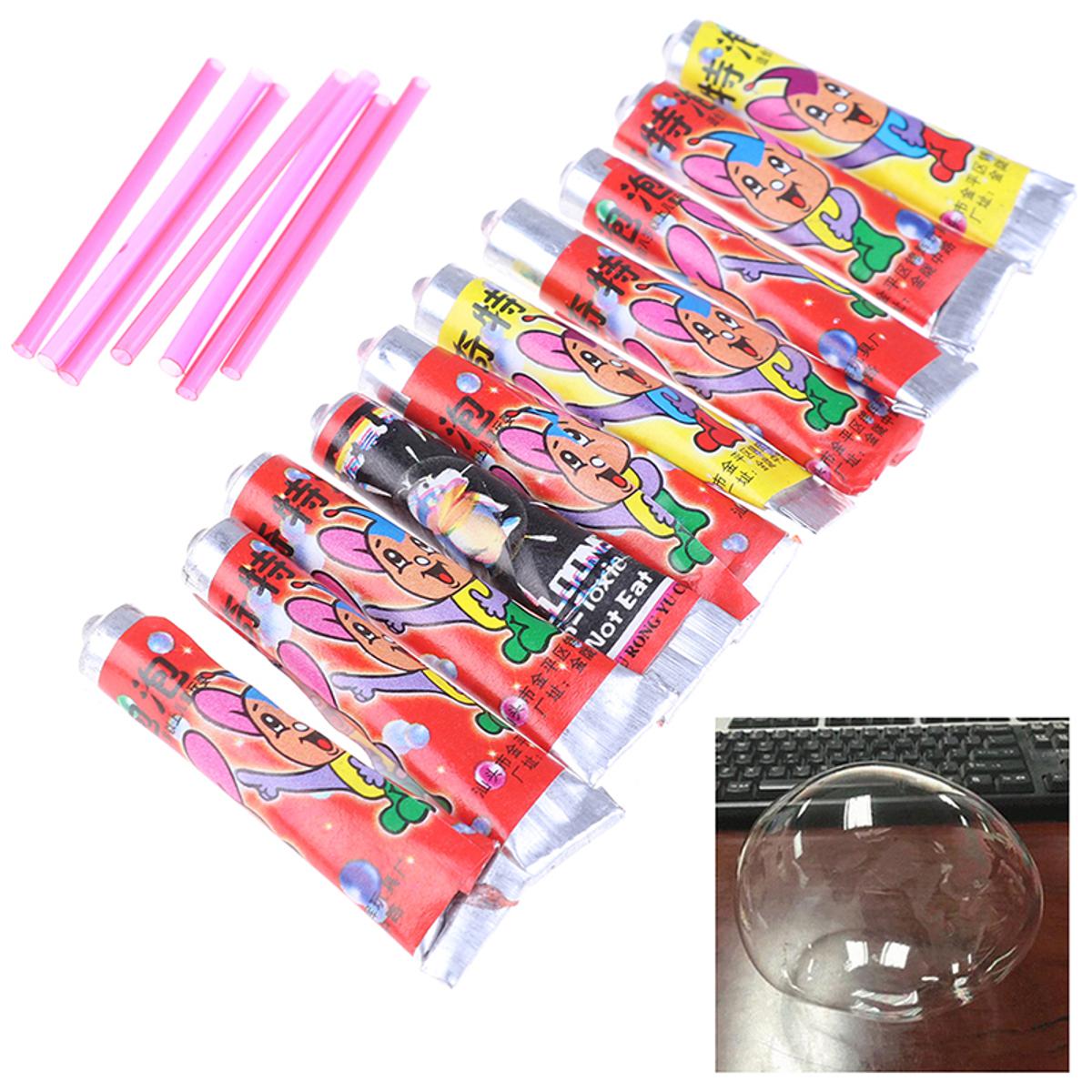 Safe Magic Bubble Glue Toy Blowing Colorful Bubble Ball Plastic Balloon EYE