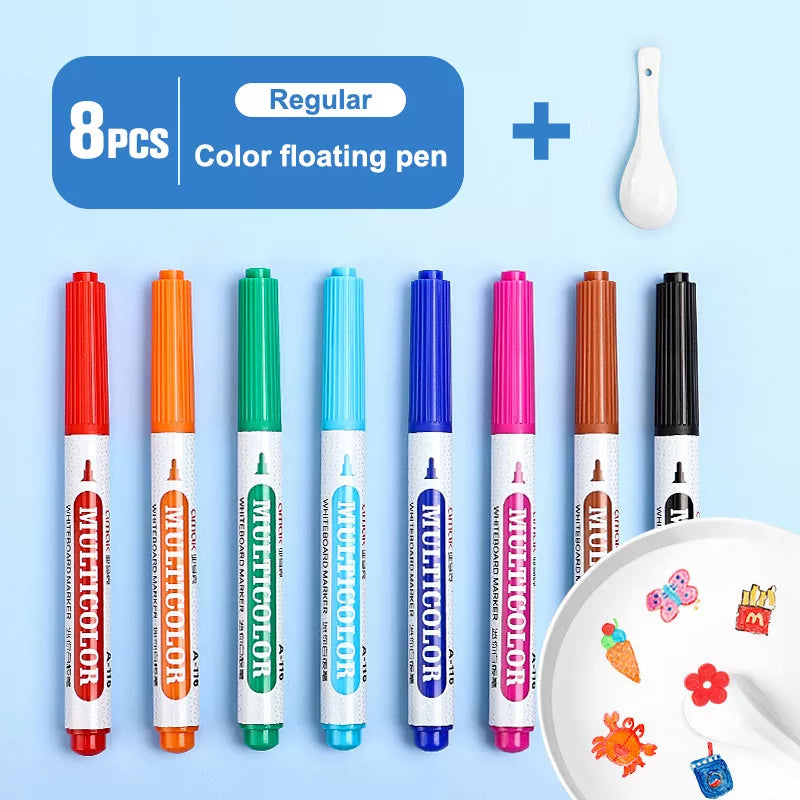 Magical Floating Painting In Water With Spoon (8 pcs Marker)