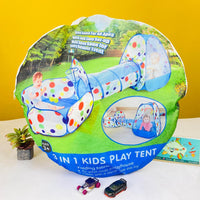Thumbnail for 3 in 1 kids play tent with play tunnels and ball pit