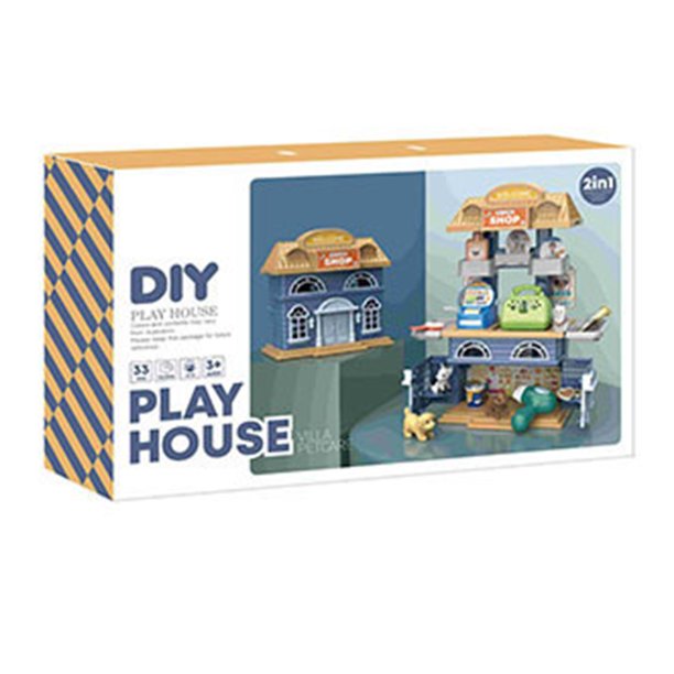 33 PCS 2 In 1 DIY Play House