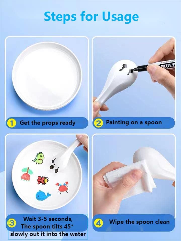 Magical Water Floating Pens With Spoon (2pcs Marker)
