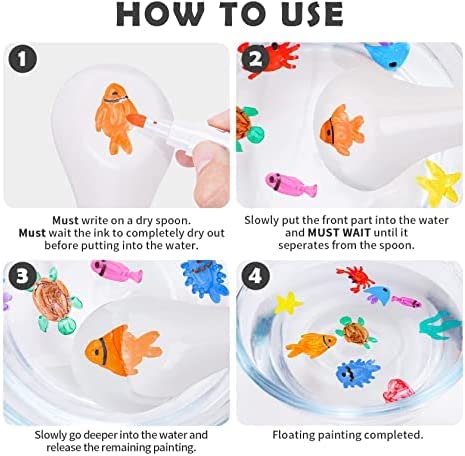 Magical Floating Painting In Water With Spoon (8 pcs Marker)