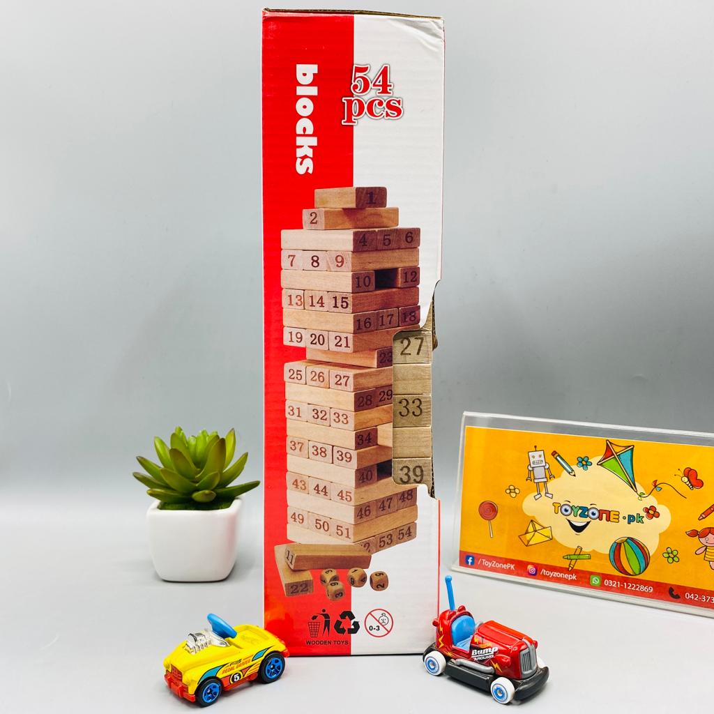 54 pieces wooden stacking tower jenga blocks