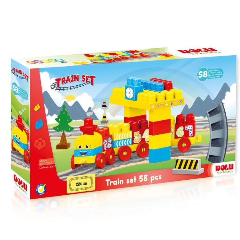 58 pieces dolu train set blocks