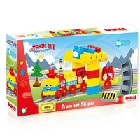 Thumbnail for 58 pieces dolu train set blocks