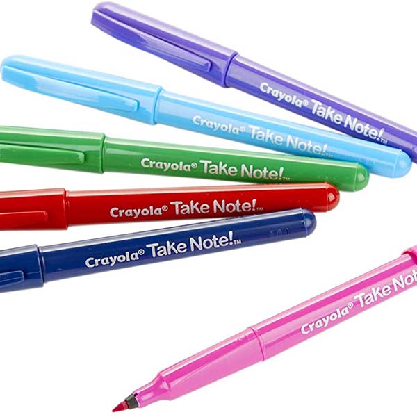 crayola take note washable felt tip pens 6 piece