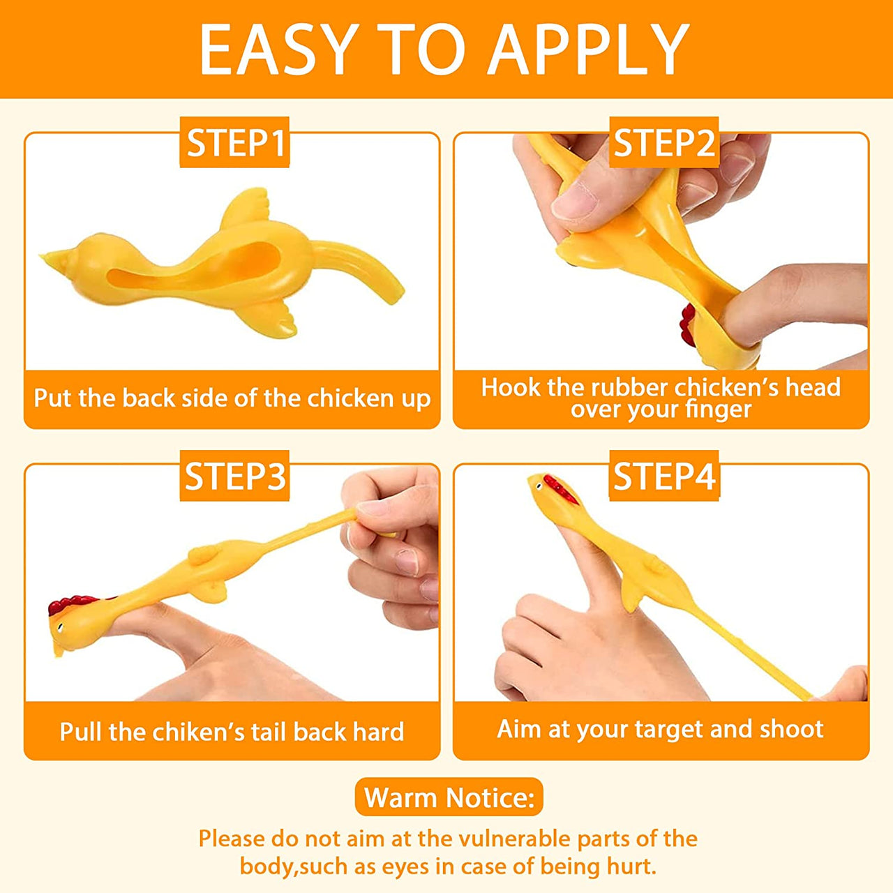 Rubber Chicken Slingshot - 3 Pcs