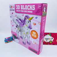 Thumbnail for 66 pieces 3d unicorn puzzle blocks