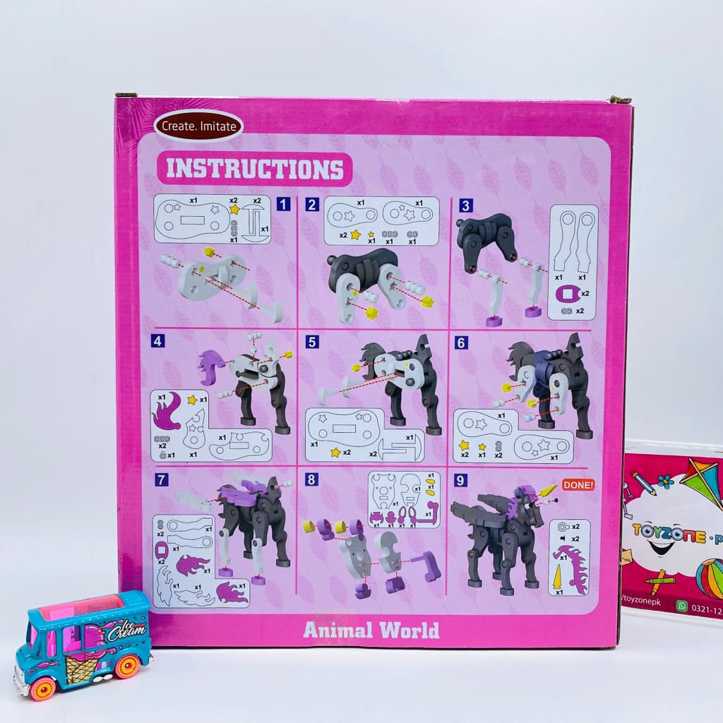 66 pieces 3d unicorn puzzle blocks