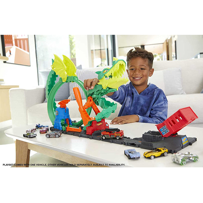 Hot Wheels Track HDP03 Fire Truck City Dragon Drive