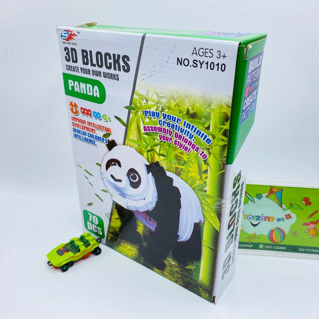 70 pieces 3d panda puzzle blocks