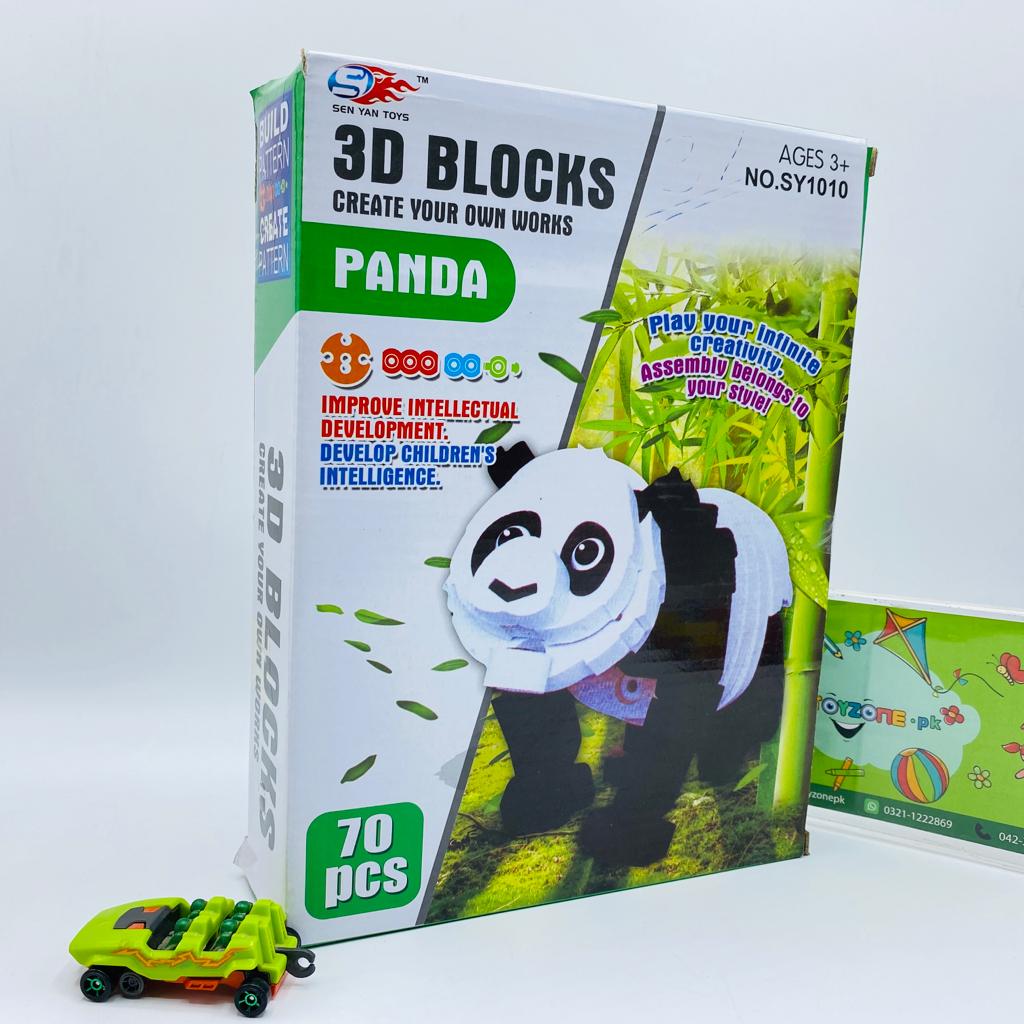 70 pieces 3d panda puzzle blocks