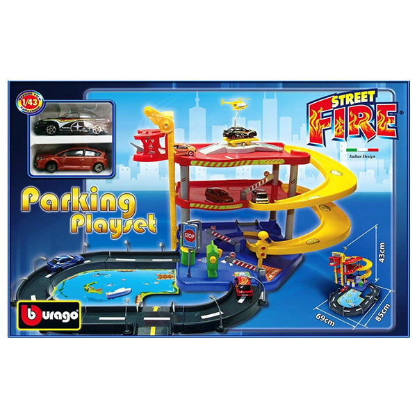 burago 1 43 scale street fire garage parking playset