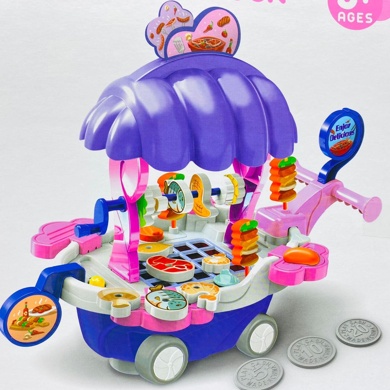 bbq time grill cart toys set play house