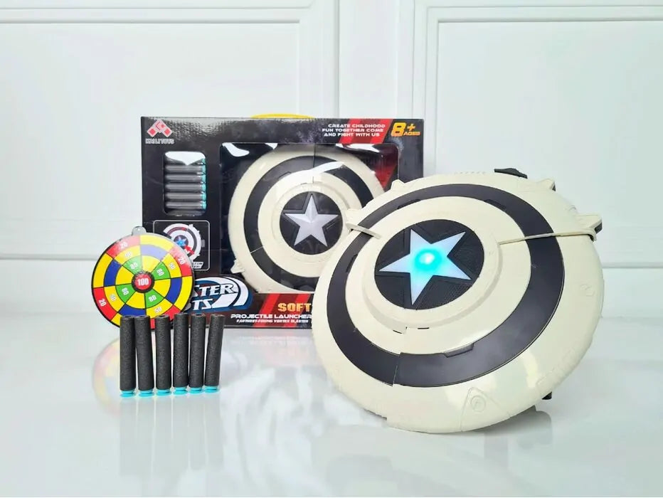 Captain America's Shield Launcher With Soft Bullets