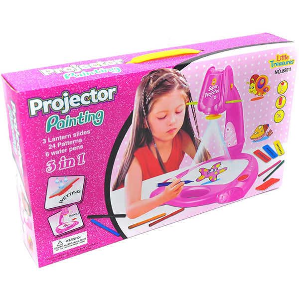 3 in 1 drawing and learning projector painting toy for kids with 7 picture discs