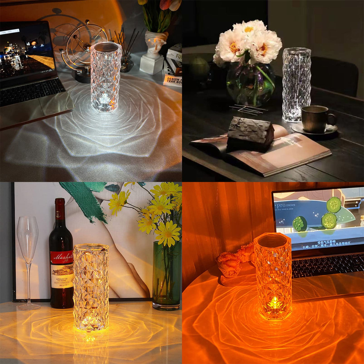 USB Rechargeable Crystal Table Lamp