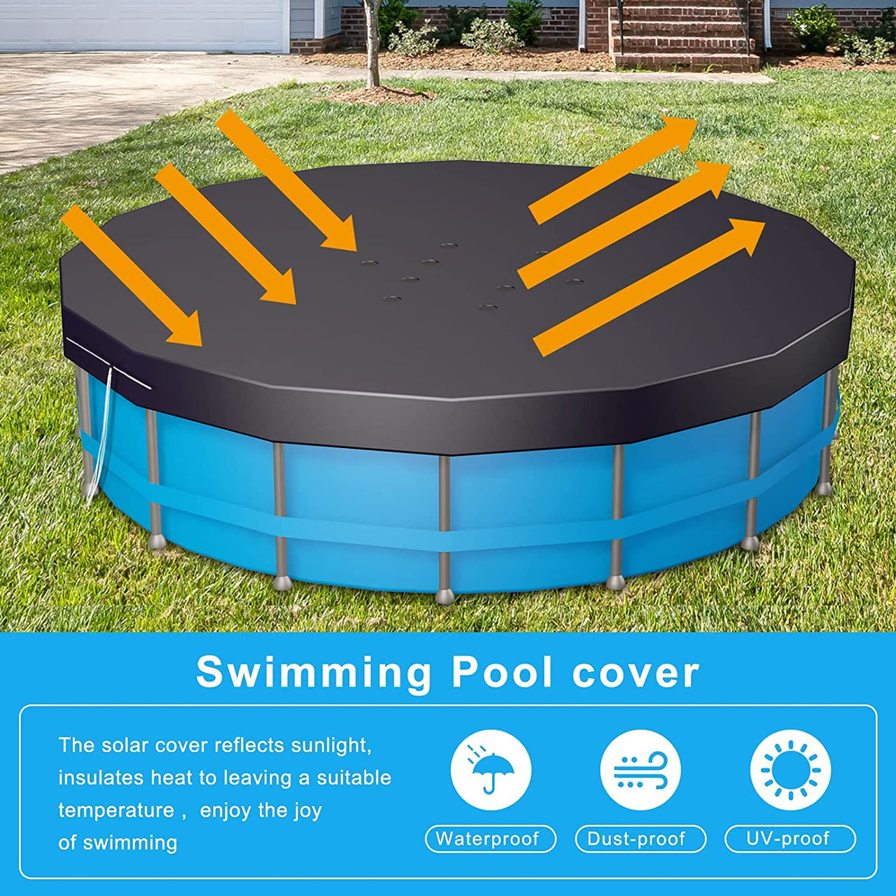 Pool Cover for 15' (4.57 m) Diameter Frame Pools