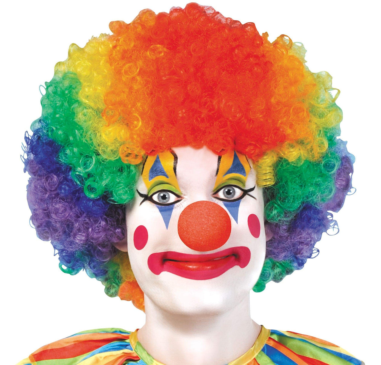 halloween rainbow clown wig