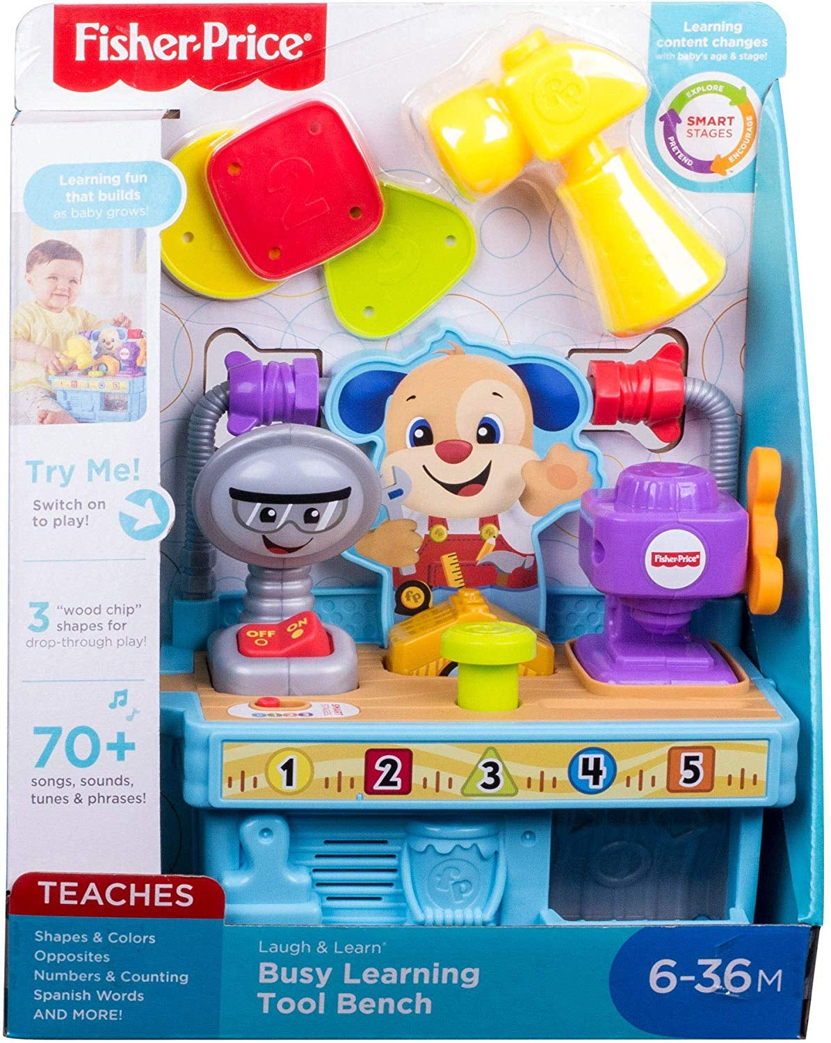 fisher price laugh and learn busy learning tool bench