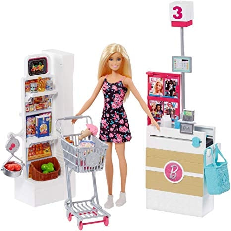 barbie supermarket set