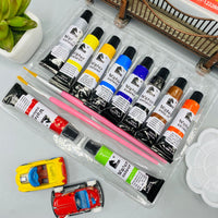 Thumbnail for 8 pieces watercolor tubes with 2 paint brushes and palette