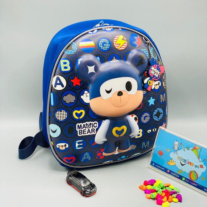 magic bear shaped blue school backpack tzp1