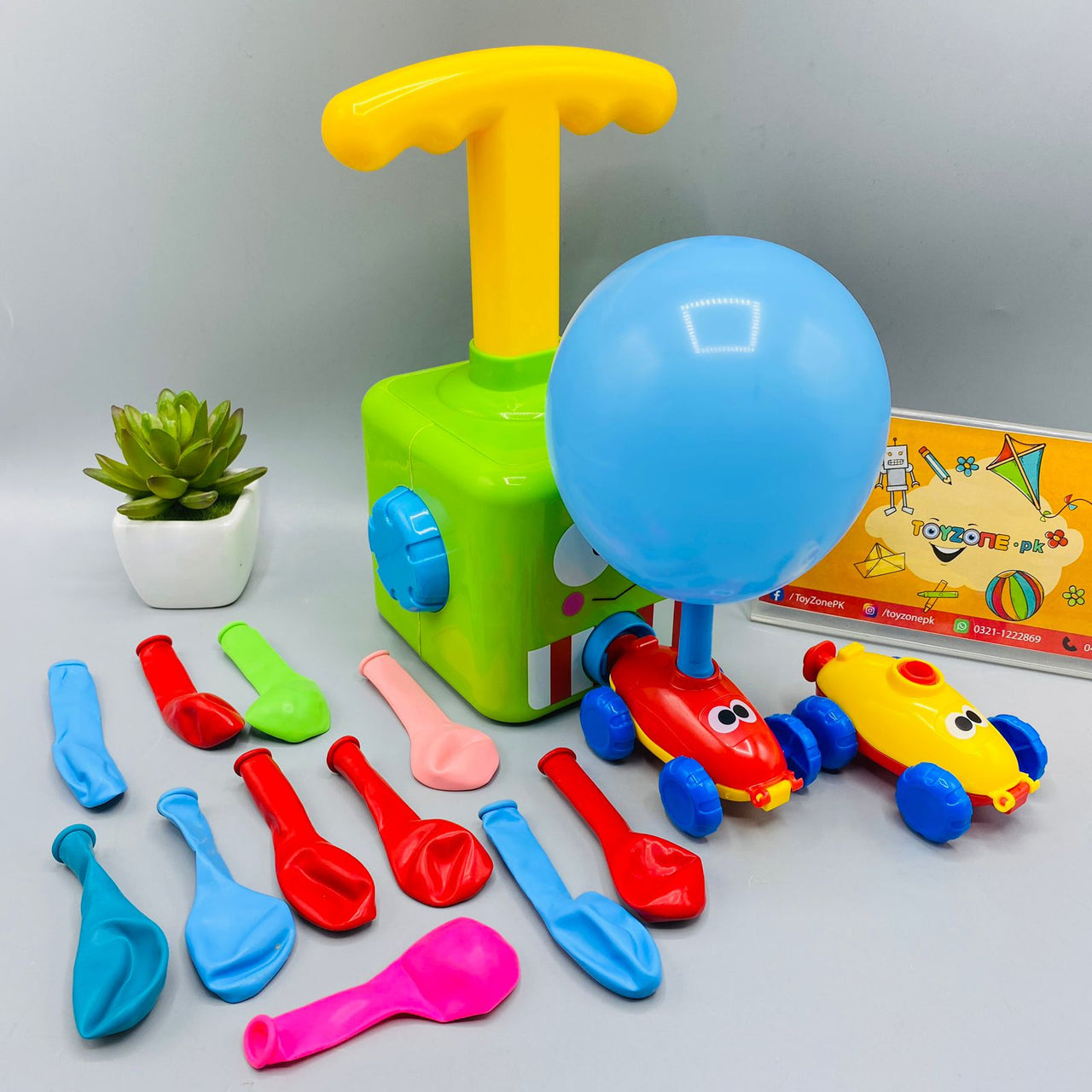 air powered hand push balloon car