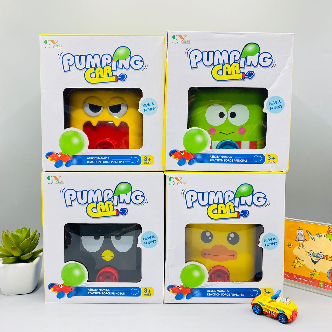 air powered hand push balloon car