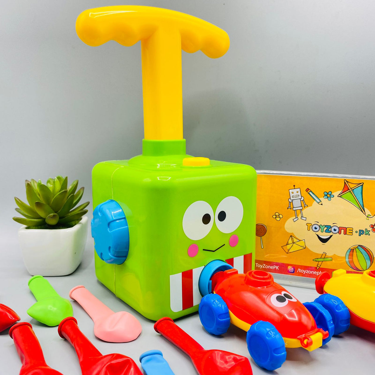 air powered hand push balloon car