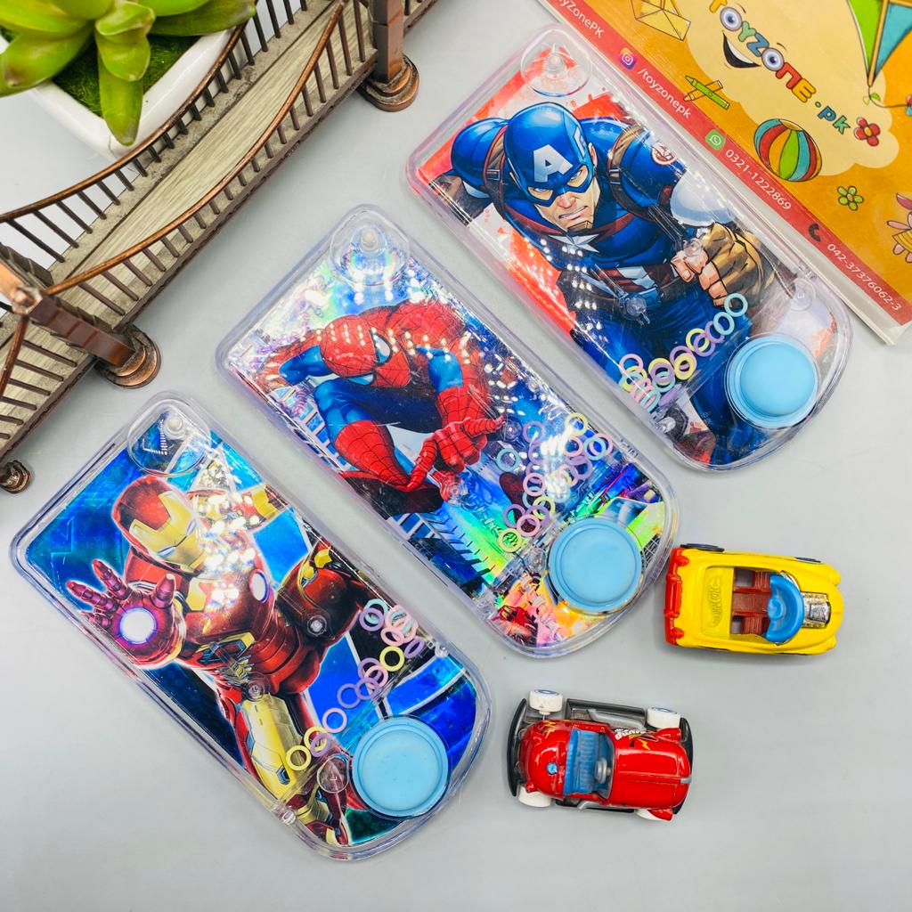 avengers console handheld water ring toss game
