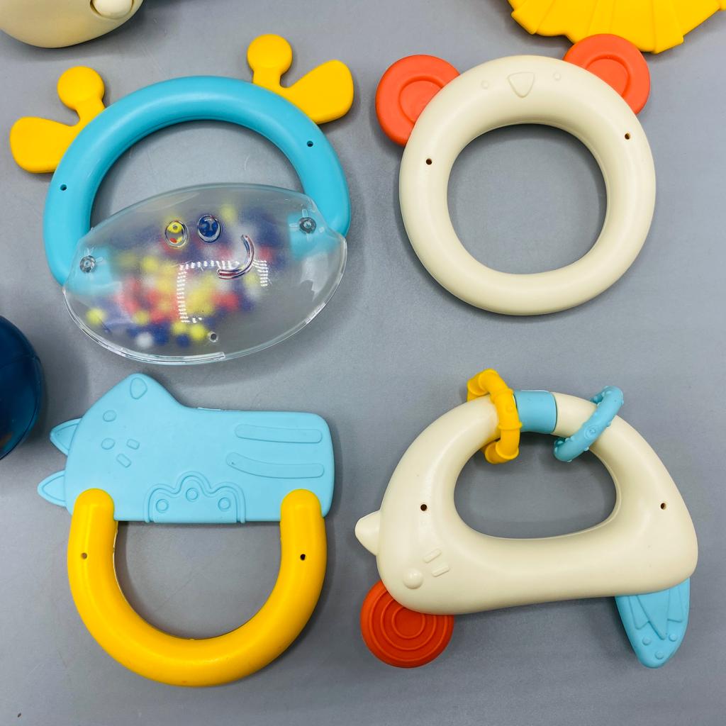 baby teether rattle sets with infant grab shaker