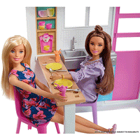 Thumbnail for barbie dollhouse portable 1 story playset with pool