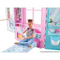 Thumbnail for barbie dollhouse portable 1 story playset with pool