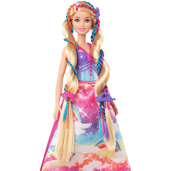 barbie dreamtopia twist n style hair princess doll with accessories