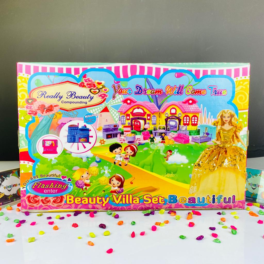 beauty villa doll house with furniture